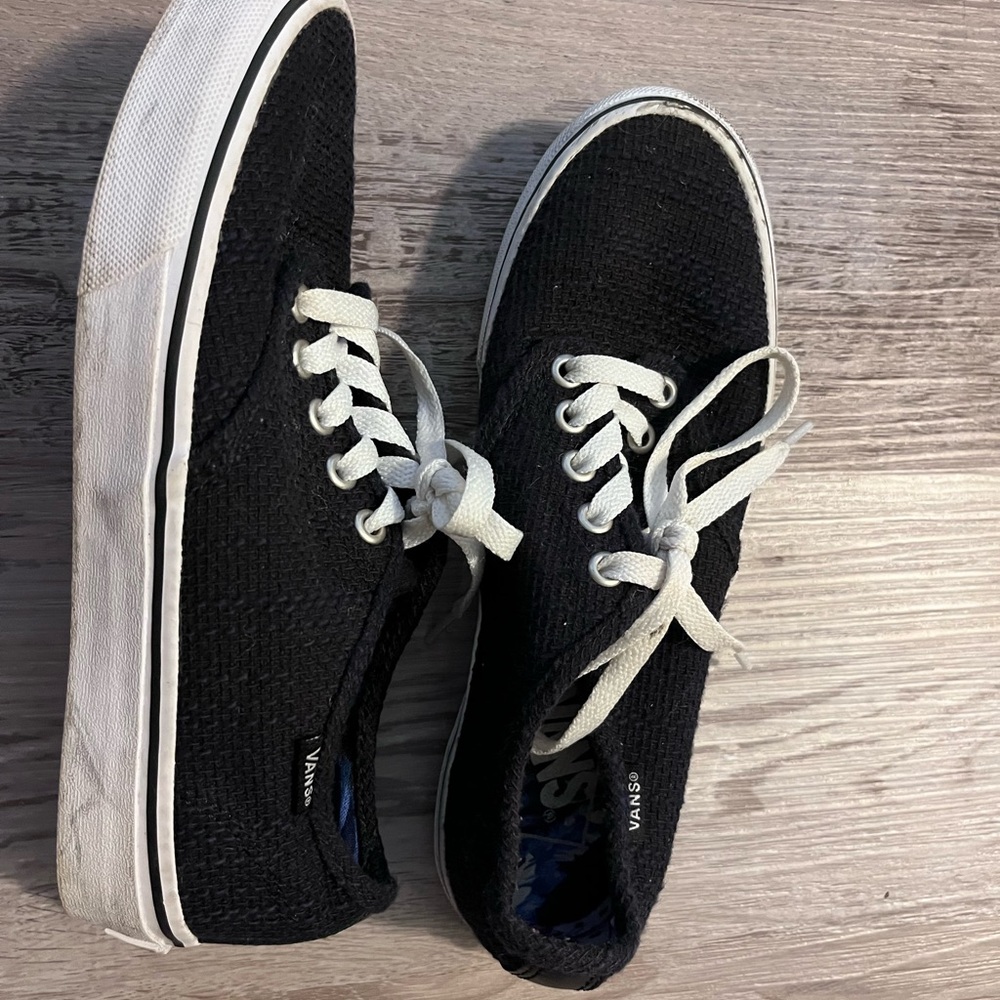 woven dark navy vans